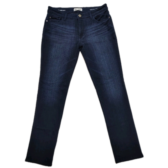 DL1961 Nicky Mid Rise Cigarette Jeans In Wooster Dark Wash Women's 32 Stretch - Picture 2 of 10